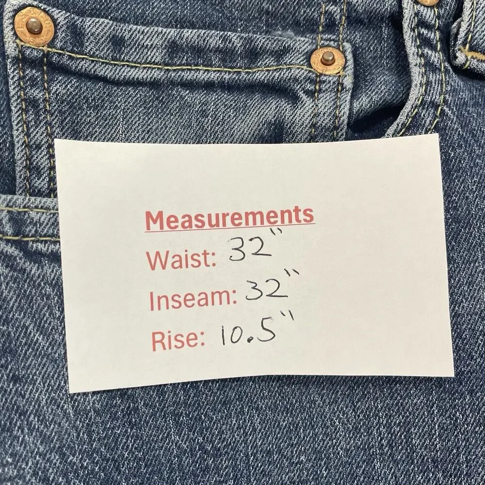 Levis 512 Premium Jeans Mens 32x32 Blue Slim Tapered Stretch Denim